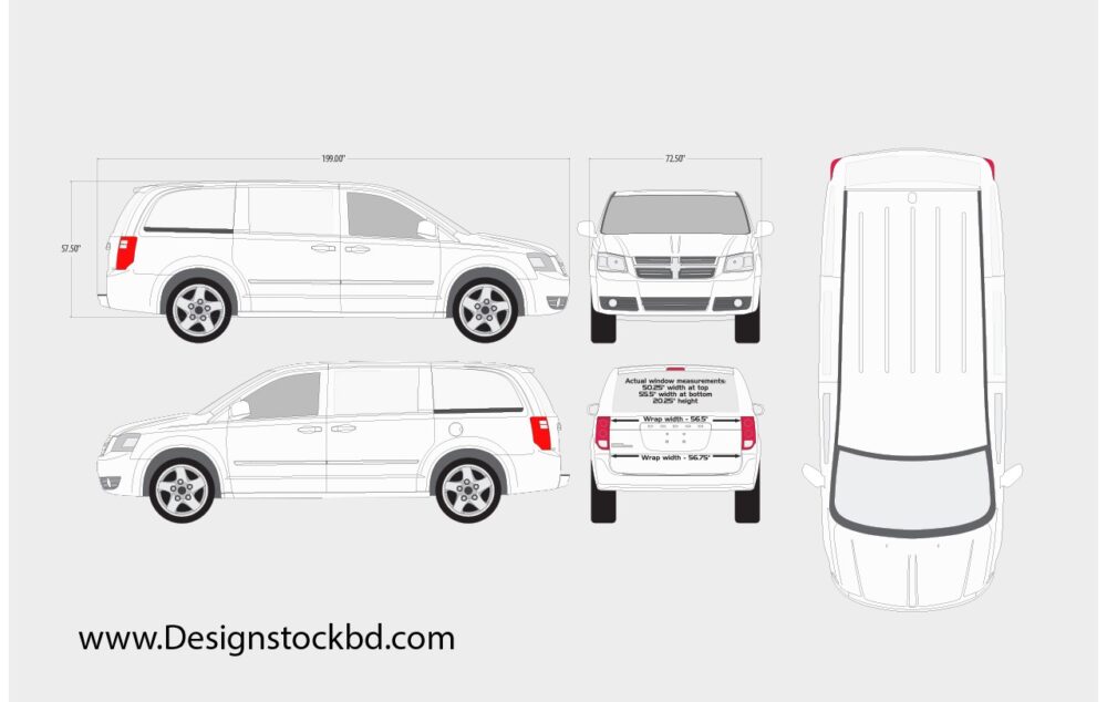 2015 Dodge Grand Caravan  Blueprint/Outline/Template Download
