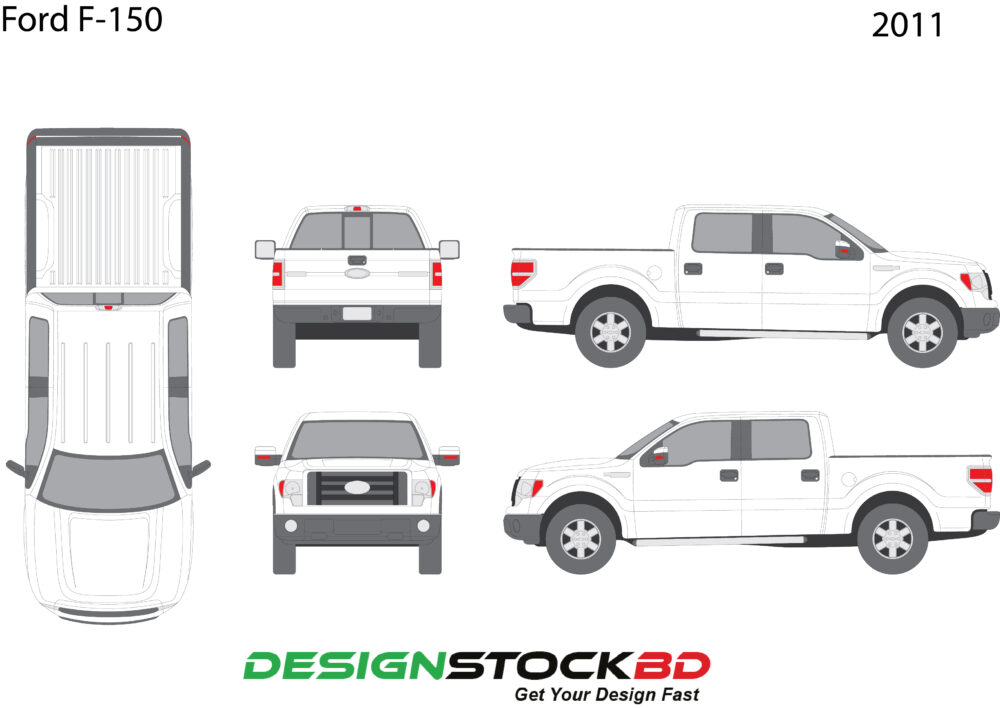 2011 Ford F 150 Truck Blueprint/Outline/Template Download
