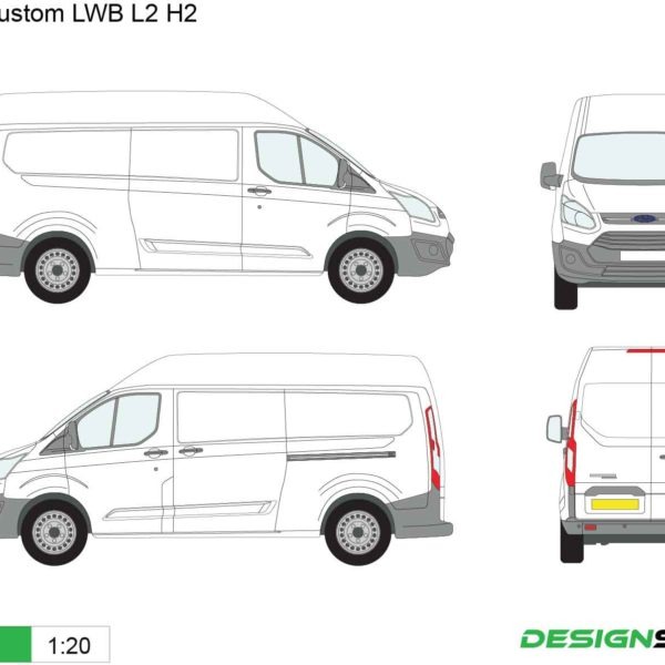 Ford Transit Custom LWB Low Roof | Van Template | Vehicle Outline ...