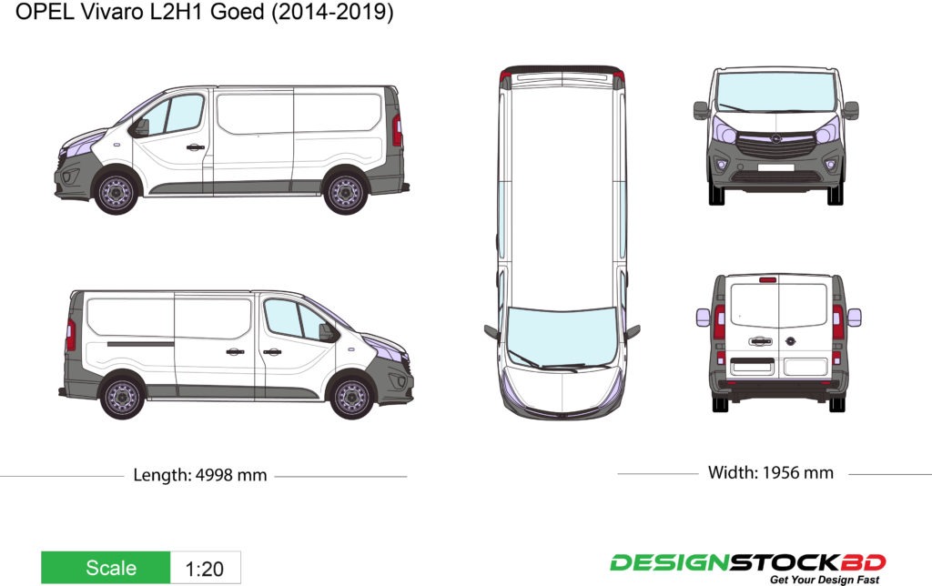 OPEL Vivaro L2H1 Goed 2014-2019 Van Template 