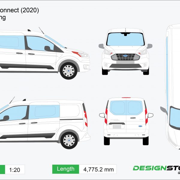 Ford Transit Connect (2020)- Cargo Long Wheelbase | Van Template ...