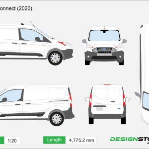 Ford Transit Custom - LWB - Low Roof | Van Template | Vehicle Outline ...