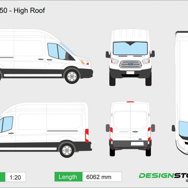 Ford Transit Custom - LWB - Low Roof | Van Template | Vehicle Outline ...