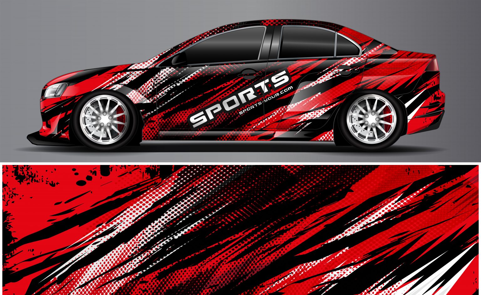 Sports Car Wrap Design Vector Car Decal Vehicle Graphics