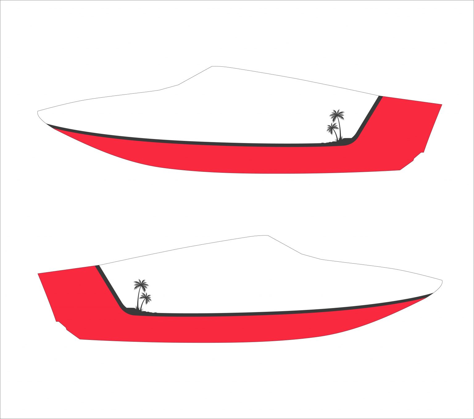 Boat Wrap Design & Template and Outline Boat Sticker Design