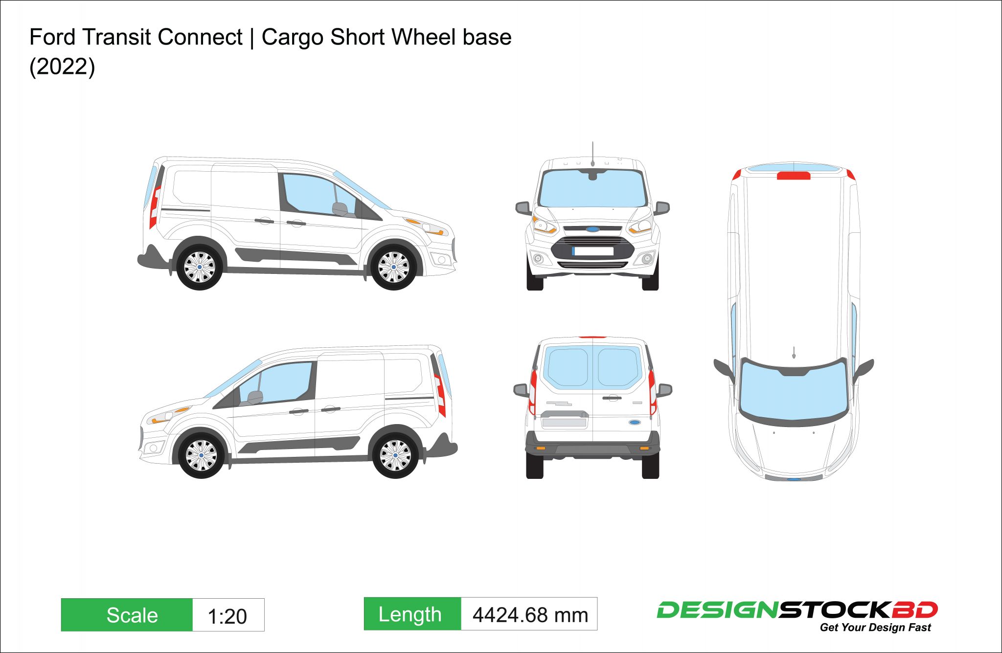 Ford Transit Connect (2022) Cargo Short Wheel Base (SWB) Van