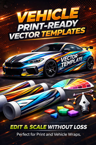 Accurate vehicle print-ready vector templates